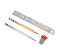Oumefar Penna Scribra in Carburo di Tungsteno, Strumento di Incisione Magnetica con 4 Punte di Sostituzione e Righello Scribing, Kit di Incisione in Metallo in Ceramica in Vetro