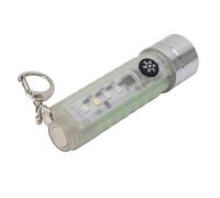 Oumefar Piccola torcia portachiavi, ABS 900mAh LED piccola torcia portachiavi IP65 impermeabile USB tipo C per la pesca