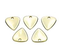 Oumefar Plettro in Metallo per Chitarra, 5 Pezzi, Plettro a Goccia da 3 Cm, Accessorio per Strumenti Musicali per Chitarra Elettrica e Basso con Catena (Oro)
