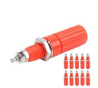 Oumefar Presa Jack a Banana 4 Mm Spina Terminale Jack Pannello di Alta qualità per Apparecchiature Elettroniche Spina a Banana in Metallo e Isolamento per Carica e Scarica Ad Alta Corrente (Rossa)