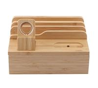 Oumefar Rack per Stazione di Ricarica in bambù più dispositivi Docking Station Ricarica di archiviazione e Organizer per telefoni cellulari Smartphone Tablet e Altri dispositivi elettronici