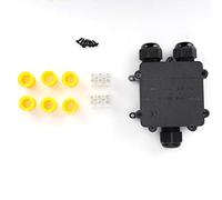 Oumefar Scatola di Giunzione Impermeabile, Connettore per Cavo Elettrico Ad Alte Prestazioni Impermeabili, Esterno per Faretti Esterno, Luci Giardino IP68 in Plastica Nera (Y)