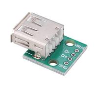 Oumefar Scheda di sblocco femmina USB tipo A 10 pezzi, connettore adattatore passo 2,54 mm Scheda di breakout presa DIP per alimentatore USB