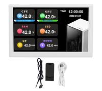 Oumefar Schermo USB IPS 800x480 Display della Temperatura del Computer con Interfaccia di Tipo C con Corpo in Lega di Alluminio di Facile Regolazione 5 Pollici per PC (#1)