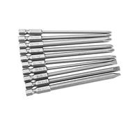 Oumefar Set di 10 Punte per Cacciavite in Acciaio S2, Set di Punte di Sicurezza, Testa Magnetica PH1 PH2 con Fessura da 1/4 di Pollice Codolo Esagonale 100 Mm, con 3 per Cassetta degli