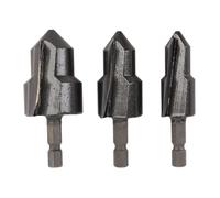 Oumefar Set di 3 Pezzi per Svasatura in Acciaio Al Tungsteno, 1/4 "stinco Esagonale 90 ° Strumento a Smusso per Tubo in PVC di Plastica in Metallo-15-31mm D Dimensioni con Custodie