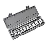 Oumefar Set di Chiavi a Bussola da 10 Pezzi Kit di Riparazione Automatica | Include Chiave a Barra Piegata da 1/2, Nove Bussole con Finitura a Specchio, per la Manutenzione Dell'auto e della Casa