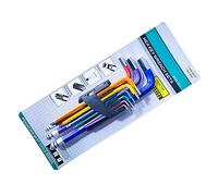 Oumefar Set di Chiavi Esagonali CRV con Design Antiscivolo | 9 pezzi con superficie strutturata, multicolore, materiale durevole, adatto per il montaggio di mobili e la riparazione di