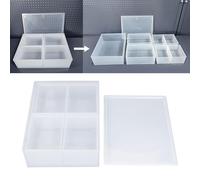 OUmefar Set di organizer in plastica, organizzatore per gioielli, contenitore per parti, impilabile, trasparente, multifunzionale, per gioielli, artigianato, bottoni, parti metalliche