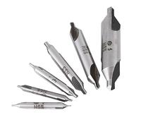 Oumefar Set di Punte per Trapano Centrale 6 Pezzi 1/1,5/2/2,5/3/5mm Rettifica a 60 Gradi HSS Set di Punte per Trapano Centrale Set di Punte per centraggio a Doppia estremità