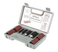 Oumefar Set Levigatrice a Tamburo con Custodia per Trapano a Colonna - Kit di Levigatura in Gomma di Facile Installazione per la Lavorazione del Legno, Fai da Te, 20 Pezzi