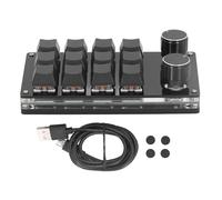 Oumefar Tastiera Gioco Macro, Tastiera Gioco Impostazioni Funzione Pulsante di Programmazione 2 Manopole Antipolvere per per Operativo