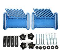 Oumefar Utensili per la Lavorazione del Legno in Featherboard, Accessori per Utensili Elettrici Quadrati Invertiti in Materiale Plastico PP Scanalatura Smussata Unica (Tavola quadrata in tipo B blu)