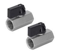 Oumefar Valvola a Sfera in Ottone 2 PCS Finitura Femmina 3/8 Pollici Shut off Valve Elettroplata Sandblast Finitura Edilizia Elevazione in Ottone Elevato Airturietà per i Sistemi di