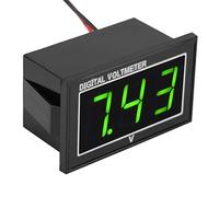 Oumefar Voltmetro LED Impermeabile, Pannello Misuratore di Tensione CC Ad Alta Precisione per Auto per Bambini, Biciclette Elettriche, Motocicli [1 pezzo] (CC 2,5-30 V)