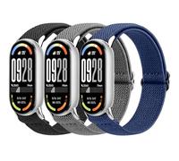 Oumida 3 cinturini elastici per Xiaomi Smart Band 8/9/10 bracciali donna uomo donna robusta testa in metallo, cinturino in nylon migliorato, cinturino di ricambio sportivo per Xiaomi Mi Band 10/9/8