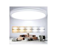 Oumida 30CM Plafoniera LED Soffitto Dimmerabile Moderno,24W Lampada da Soffitto,3000-6500K Plafoniera Bagno IP44 Impermeabile Lampadario Rotonda per Cameretta,Cucina,Soggiorno,Bagno (Bianco)