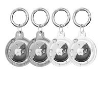 Oumida Confezione da 4 custodie per ciondoli Apple AirTags, Airtags, tutto il corpo, impermeabili, con portachiavi, AirTag in silicone, antigraffio, anti-perdita, resistente agli urti