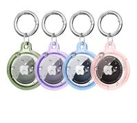 Oumida Confezione da 4 custodie per ciondoli Apple AirTags, Airtags, tutto il corpo, impermeabili, con portachiavi, AirTag in silicone, antigraffio, anti-perdita, resistente agli urti