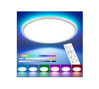 Oumida Plafoniera LED Soffitto Dimmerabile,RGB Rotonda Lampada LED Soffitto con Telecomando,24W Lampadario per Camera da Letto 3200LM,Moderno Plafoniera lP54 Impermeabile for Soggiorno Camera (30CM)
