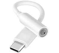 Oumida USB C a jack da 3,5 mm, adattatore per cuffie, da tipo C a cavo audio AUX, compatibile con iPhone 16/15/Pro Max/15 Pro/15 Plus Galaxy S25 S24 S23 S22 Google Pixel 8/7 Pad (bianco)