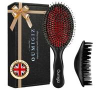 OUMIGIZ Spazzola per capelli con setole di cinghiale dal 1965, artigianato britannico, spazzola per capelli fatta a mano in legno naturale, setole morbide, districante delicato, per donne, uomini