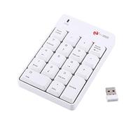 Oumij Nuova tastiera digitale wireless USB da 2,4 Ghz tastierino numerico, con un PC numberlaptop a 18 tasti, compatibile con la maggior parte dei computer, alimentato da 1 batteria AAA(bianco)