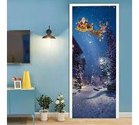 oumomy 3D Adesivi per Porte Murale Autoadesivo Natalizio Decorazione della Casa Adesivo Murale Soggiorno Camera da Letto Adesivo Rimovibile Poster Art-Un_77x200 cm