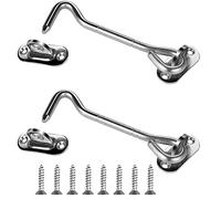oumuik Gancio tempesta, gancio in acciaio inox, 2 pezzi, gancio per cabina per il balcone, porta con 8 viti di montaggio (argento)