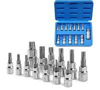 oumuik Kit di 13 bussole Torx a stella esagonali, punte per cacciavite, punte Torx, T8/T10/T15/T20/T25/T27/T30/T40/T45/T50/T55/T60/T70
