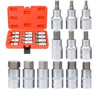 oumuik Set di 12 punte per cacciaviti, esagonali, adattatore per chiavi a bussola, esagonale, set di dadi da 5 a 22 mm