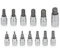 oumuik Set di chiavi a bussola esagonali, 13 pezzi, metrice, 2 mm - 14 mm, set esagonale, acciaio S2 di alta qualità per chiavi dinamometriche e trapani