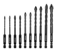 oumuik Set di punte per piastrelle, set di punte per pietra, punte per vetro in sette misure, 3-12 mm, in totale 10 punte in metallo duro