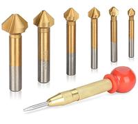 oumuik Svasatore conico a 90°, in metallo, 6 pezzi, con 1 punta centrale in ottone, diametro 6,3-20,5 mm