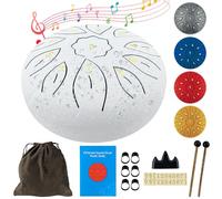 Oun Nana Tamburo antipioggia per esterni, 15,2 cm, 11 note, in acciaio, per adulti e bambini, strumento di guarigione del suono, con bacchette, libro musicale e borsa da viaggio, regalo per yoga