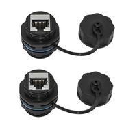 Ounfhtrttk Accoppiatore per Montaggio A Pannello RJ45 da 2 Pezzi, Connettore Passante LAN Ethernet per Montaggio A Pannello Industriale Schermato IP68 per CAT6/CAT5E/CAT5