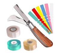 Ounfhtrttk Coltello da Giardinaggio per Innesto con Curva Dritta da 2-5/8", per Potatura A Gemma, Piante Innestate con Etichette Adesive Incluse.