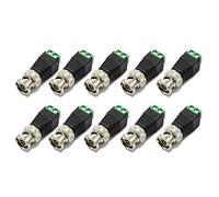 Ounfhtrttk Connettore BNC nel Metallo da 10 Pezzi con Connettore CC Spina Terminale un Vite UTP Video Balun per Telecamera di Sorveglianza CCTV