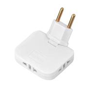 Ounfhtrttk Convertitore di Presa Rotabile A 180 Gradi EU 3-1 da EU A US, Adattatore di Prolunga Multi-Presa Mini Slim Wireless Bianco.