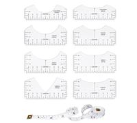 Ounfhtrttk Guida al Centro per T-Shirt con Righello, Righello per Scollo A V/Rotondo per L'Allineamento, per Bambini, Ragazzi e Adulti, Misurazione Fronte e Retro