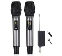 Ounfhtrttk Microfono Portatile Fili in Metallo con Ricevitore Ricaricabile, Ideale per Karaoke, Canto, Feste, DJ e Discorsi.