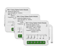 Ounfhtrttk Modulo Interruttore Luce Tuya Smart Zigbee Mini con Controllo A 1/2/3 Vie con App Gateway