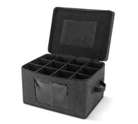Ounfhtrttk Scatola Porta Bicchieri da Vino con Coperchio, Contenitore Rigido per Bicchieri con 12 Divisori, Scatola per Imballaggio di Bicchieri.