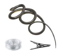 Ounfhtrttk Serpente su Una Stringa Accessori per Scherzi con Corda e Clip Serpente Finto Accessori per Scherzi Serpente di Gomma Realistico per Prendere in Gli Amici