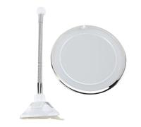 Ounfhtrttk Specchio per il Trucco Flessibile A Collo D'Oca con Luce LED, Specchio Ingranditore 10X, Ventosa, Luce Diffusa Brillante e 360 Gradi