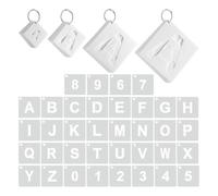 Ounfhtrttk Stencil di Lettere e Numeri, 4 Misure, Modelli di Numeri e Alfabeti