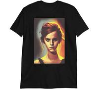 Oung Emma Watson Short-Sleeve T-Shirt Sexy Fanart Fan Art Cute Mens T-Shirt Graphic Unisex Tee Shirt Black M