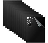 Oungy 12 lastre in vetro acrilico nero su misura A4, 1 mm, tagliabili a laser, piastra in acrilico, 21 x 30 cm, colore nero, per foto e progetti