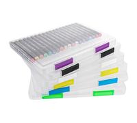 Oungy 6 scatole portaoggetti portatili, formato A4, impilabili, formato A4, in plastica trasparente, per archivi, documenti, documenti, fogli A4, lettere, album di ritagli, 6 pezzi