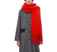 OUNIYA Grande sciarpa grossa oversize soffice sciarpa coperta grande lana spessa inverno caldo, Rosso, Large